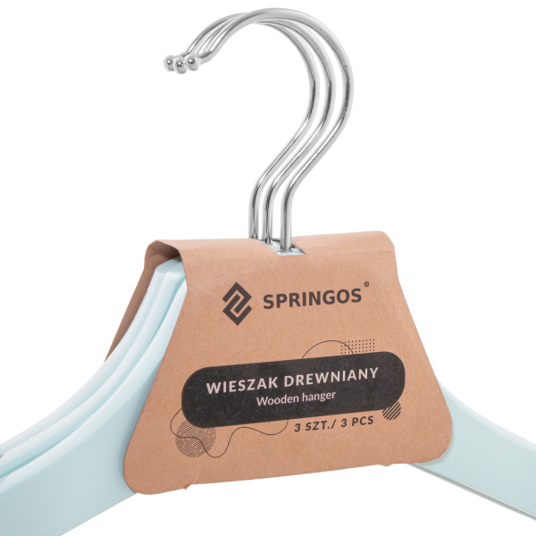 Набір дерев'яних плечиків (вішаків) для одягу 3 шт Springos HG0007