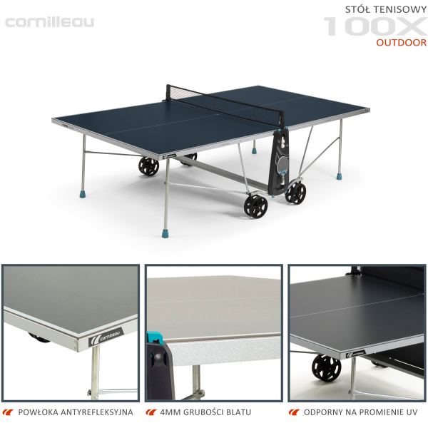 Теннисный стол Cornilleau 100x Cross Outdoor (для улицы) синий