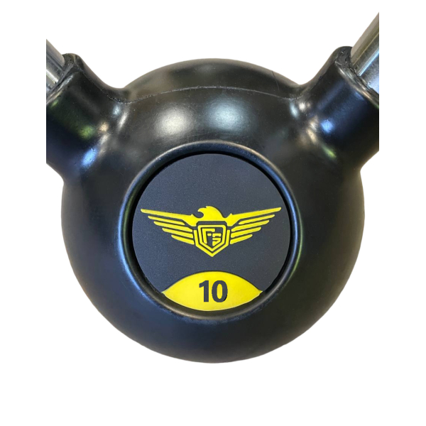 Обгумована гиря 10 кг Generation Fitness FS-21-10-GR (ручки - хром)