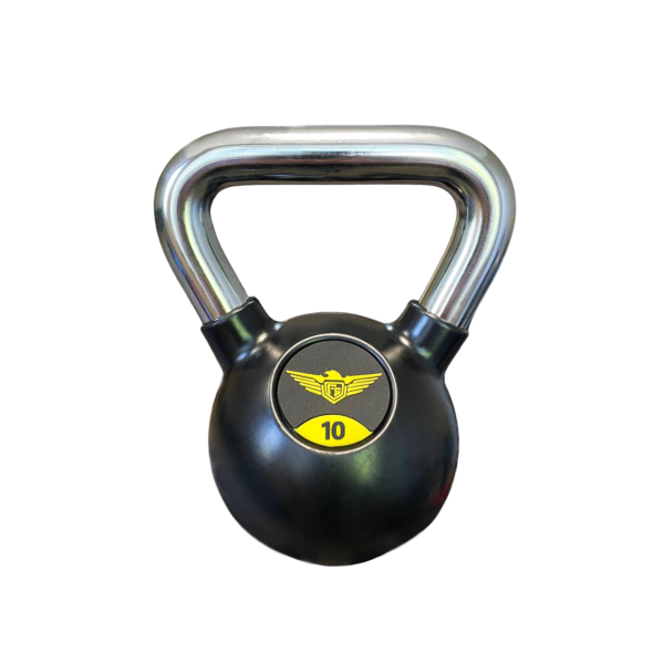 Обгумована гиря 10 кг Generation Fitness FS-21-10-GR (ручки - хром)