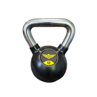 Обгумована гиря 12 кг Generation Fitness FS-12 (ручки - хром)