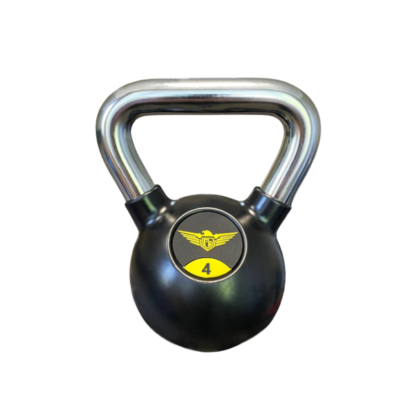 Обгумована гиря 4 кг Generation Fitness FS-21-4-GR (ручки - хром)