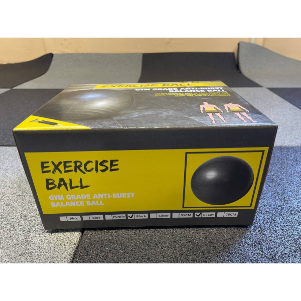 М'яч для фітнесу Generation Fitness Anti-Burst FF-65 см Black з насосом