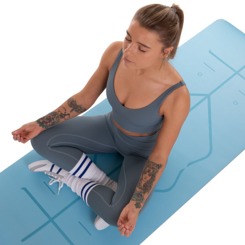 Мат для йоги Generation Fitness 183х61х0,6 світло-синій — мініатюра 7