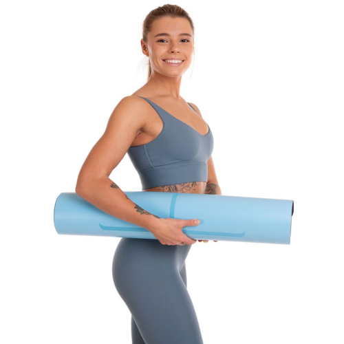 Мат для йоги Generation Fitness 183х61х0,6 світло-синій — мініатюра 9