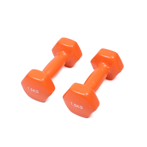 Гантель для фітнесу з вініловим покриттям Generation Fitness FF51D3A-1.5kg (помаранчевий) — фото 4