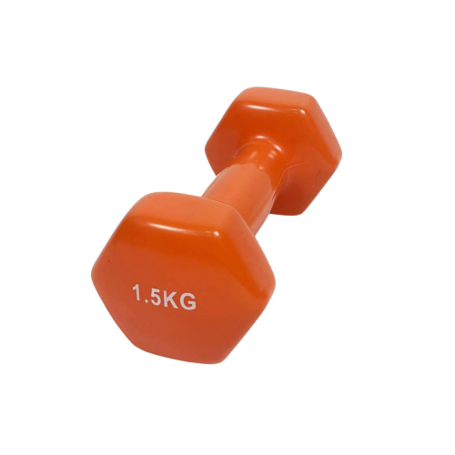 Гантель для фітнесу з вініловим покриттям Generation Fitness FF51D3A-1.5kg (помаранчевий) — мініатюра 6