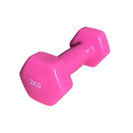 Гантель для фітнесу з вініловим покриттям Generation Fitness FF51D3A-2kg (рожевий)