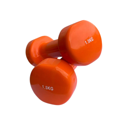 Гантель для фітнесу з вініловим покриттям Generation Fintess FF51D3B-1.5kg (помаранчева) — фото 3