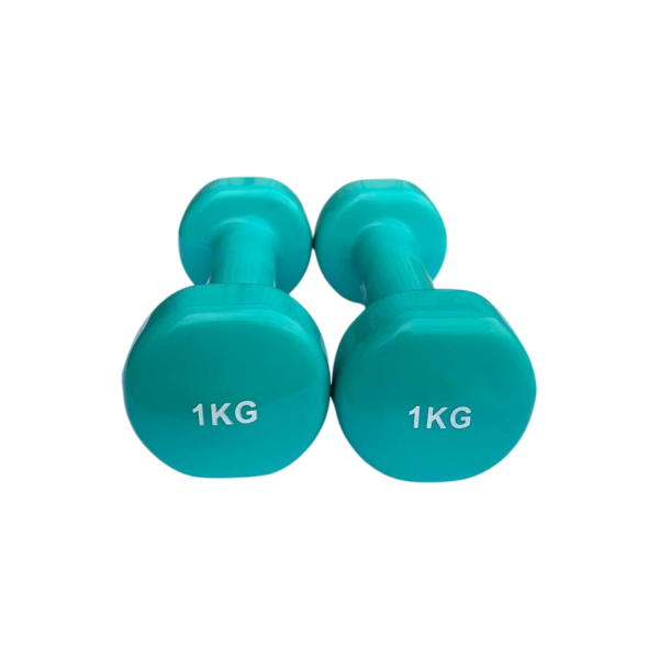 Гантель для фітнесу з вініловим покриттям Generation Fintess FF51D3B-1kg (бірюзова)