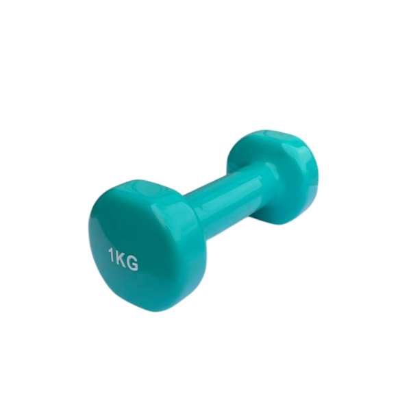 Гантель для фітнесу з вініловим покриттям Generation Fintess FF51D3B-1kg (бірюзова)