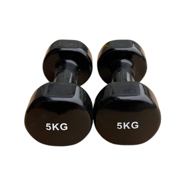 Гантель для фітнесу з вініловим покриттям Generation Fintess FF51D3B-5kg (чорна)