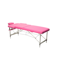 Массажный стол 2-х секционный (алюмин. рама) розовый Relax HY-2010-1.3 pink