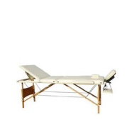 Массажный стол 3-х секционный (дерев. рама) кремовый Relax HY-30110-1.2.3 cream