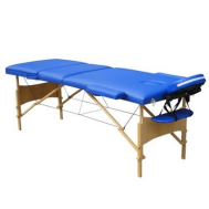 Массажный стол 3-х секционный (дерев. рама) синий Relax HY-30110-1.2.3 blue