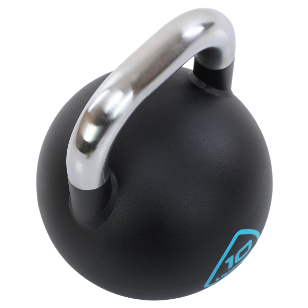 Гиря змагальна цільна сталева пофарбована з хромованою ручкою LiveUp LP8042-12 12кг чорний