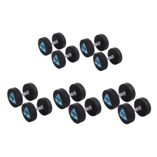 Гантельний ряд 22-30 кг LiveUp з поліуретановим покриттям (5 пар)