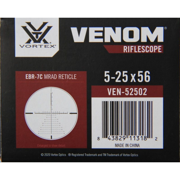 Оптический прицел Vortex Venom 5-25x56 FFP 34 mm AO с сеткой EBR-7C