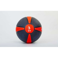 М'яч медичний (медбол) гума, 21,5 см, чорно-червоний 3кг Fitnessport Mb 01-3Kg
