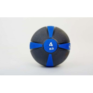 М'яч медичний (медбол) гума, 21,5 см, чорно-синій 4 кг Fitnessport Mb 01-4Kg