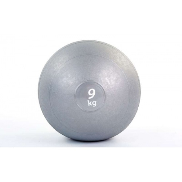 Мяч медицинский (слэмбол) SLAM BALL 9кг ( 23см, серый) Fitnessport Sb-01-slam-ball-9kg 